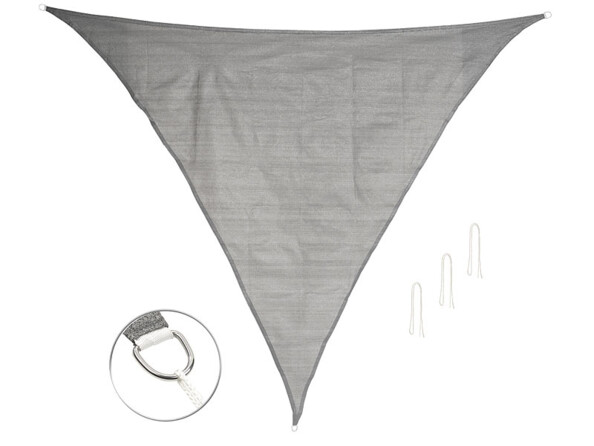 Voile d'ombrage triangulaire - 3 x 3 x 4,25 m - Gris