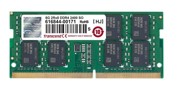 Barrette de mémoire DDR4 SODIMM - 8 Go JetRam Transcend (2400 MHz)