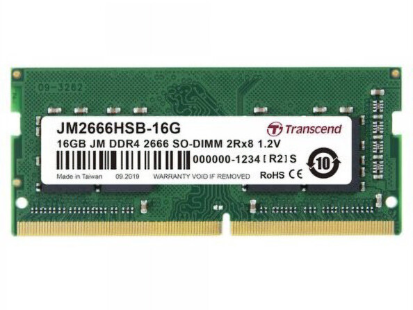 Barrette de mémoire SODIMM DDR4 avec 16 Go de mémoire.