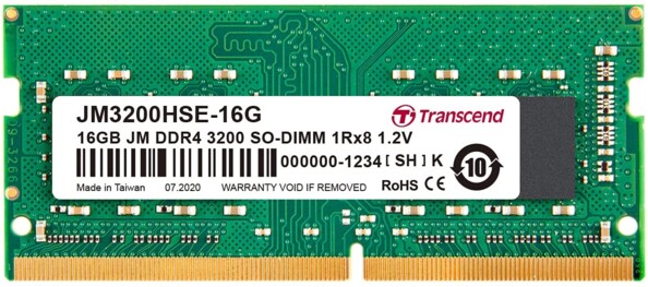 Transcend Module mémoire pour PC portable JetRam JM3200HSE-16G 16 GB 1 x 16 GB RAM DDR4 3200 MHz