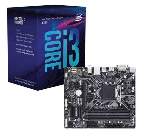 Kit Carte Mère Gigabyte Z370M DS3 et processeur Intel Core i3 8100