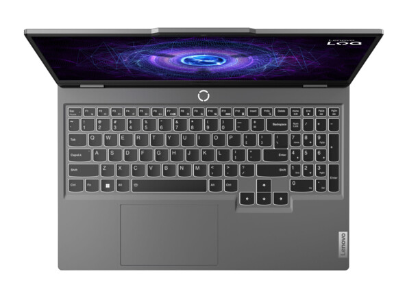 Clavier AZERTY avec pavé numérique, pavé tactile et rétroéclairage blanc vu du dessus