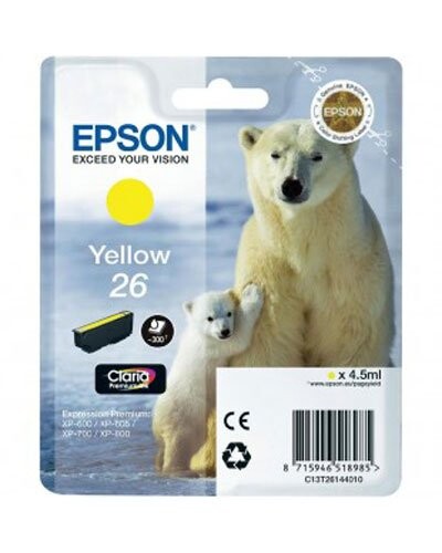 Cartouche originale Epson 26 Jaune (Ours Polaire)