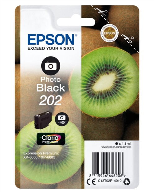 Cartouche originale Epson N°202 Kiwi Série - Noir Photo