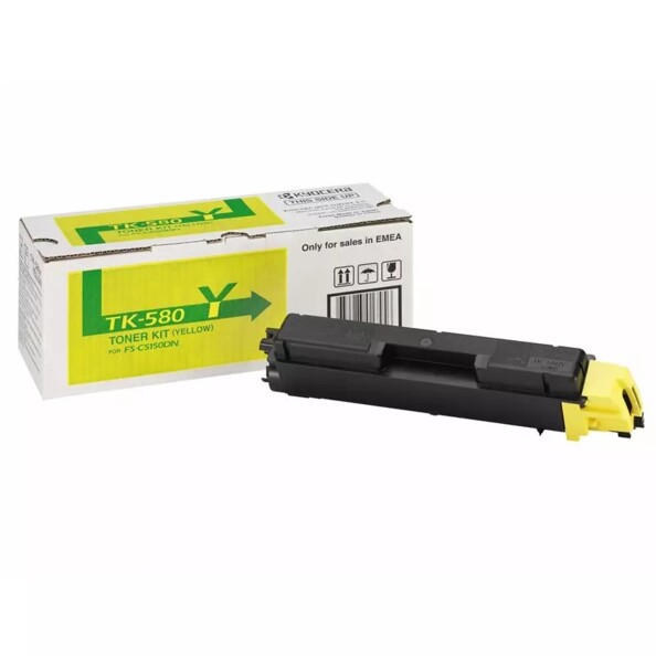 Toner jaune TK-580Y pour imprimantes Kyocera FS-C5150DN