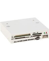 Lecteur de Cartes 18 En 1 USB2.0 Pour Baie 3,5' Blanc