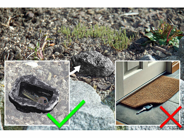 Pierre leurre avec cachette Lunartec qui ce confond aisement dans la nature