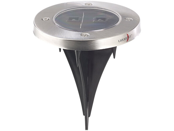 3 spots de jardin solaires en acier