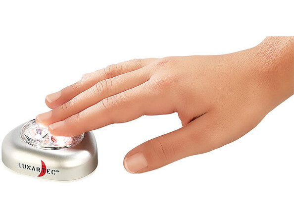 4 Lampes mobiles à LED ''Stick & Push'' avec interrupteur - Blanc