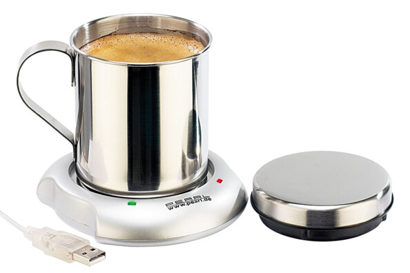 Chauffe-tasse USB avec tasse en acier