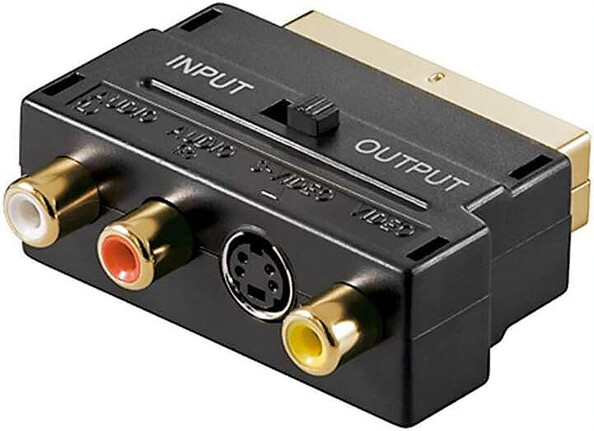 Adaptateur Péritel, Cinch, S-Vidéo avec connecteurs dorés