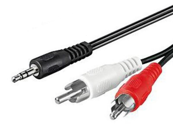 Câble audio jack stéréo 3,5 mm mâle vers 2 x Cinch audio mâles