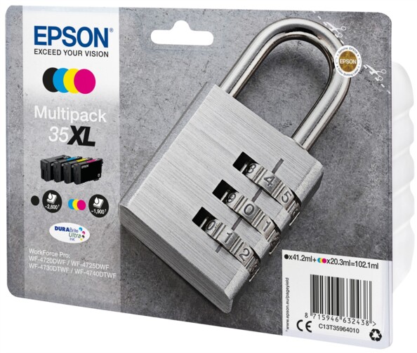 Multipack cartouches originales Epson T3596 (No.35XL) - BK/C/M/Y