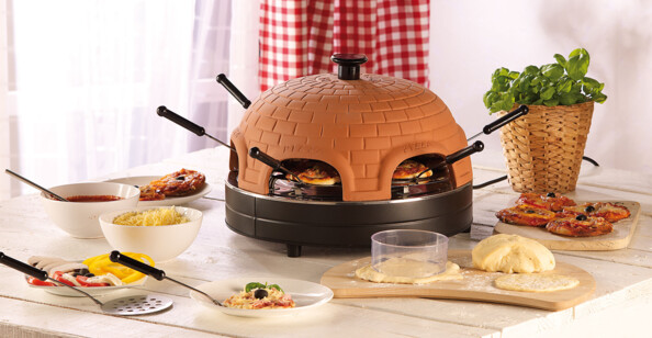 Four à pizza avec couvercle en terre cuite 6 personnes (Reconditionné)