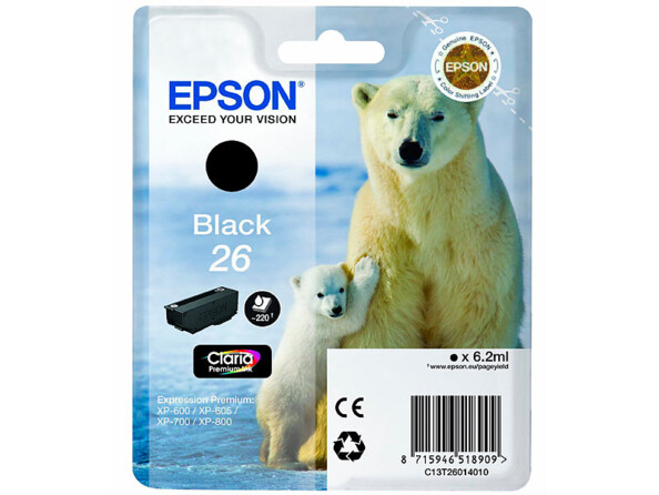 Cartouche originale Epson T2601 - noir