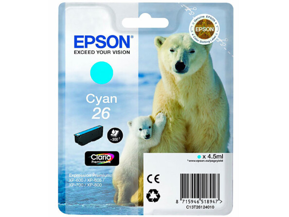 Cartouche originale Epson T2612 - cyan