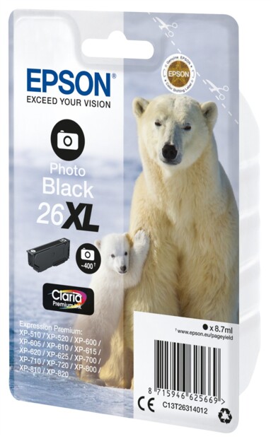 Cartouche originale Epson T2631 - noir photo XL