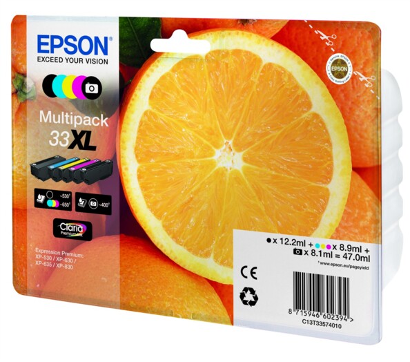 Multipack cartouches originales Epson T3357 (33XL) - BK/C/M/Y/PBK