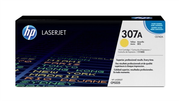 Toner original HP CE742A - jaune