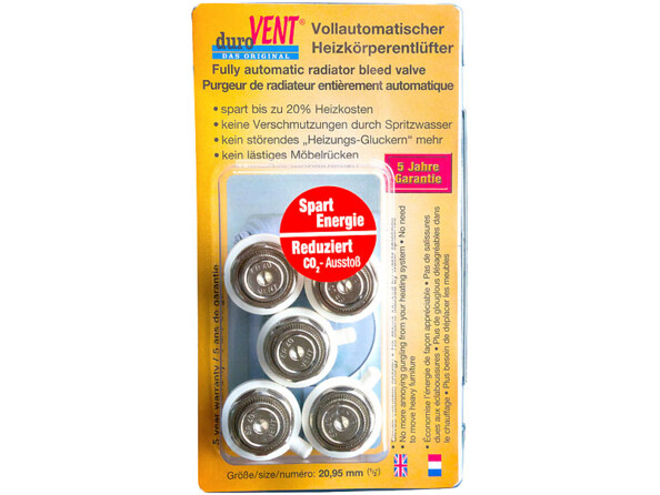 5 purgeurs d'air automatiques pour raccord 1/2" emballage