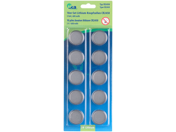 Un pack de 10 piles bouton CR2450 3 V pas cher