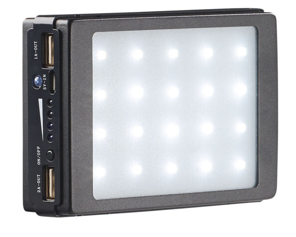 Batterie d'appoint solaire 11000 mAh PB-110.s avec lampe de camping