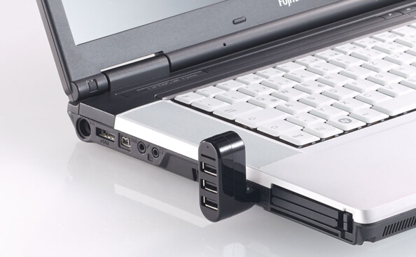 2 hubs USB 2.0 orientables à 180° avec 3 ports et lecteur de cartes Micro SD