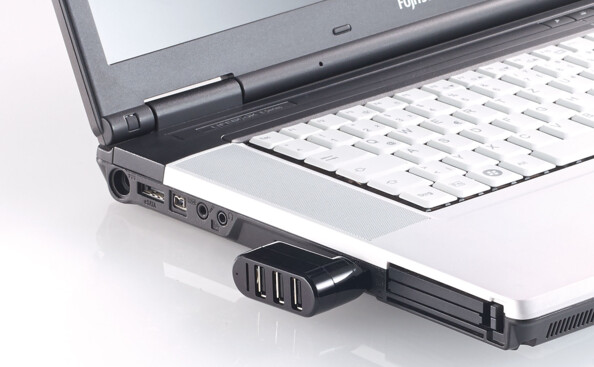 2 hubs USB 2.0 orientables à 180° avec 3 ports et lecteur de cartes Micro SD