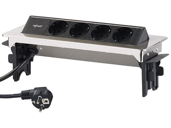 4 prises de courant encastrées avec rallonge avec prise terre