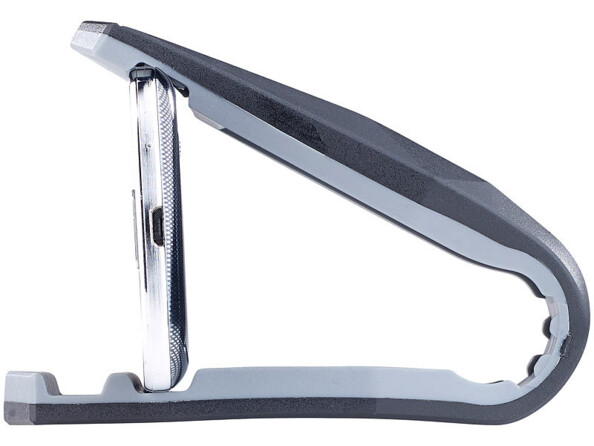 Pince crocodile flexible mise en situation avec un smartphone vue de coté