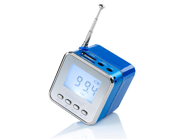 Station MP3 et radio de poche MPS-550.Cube - Bleu