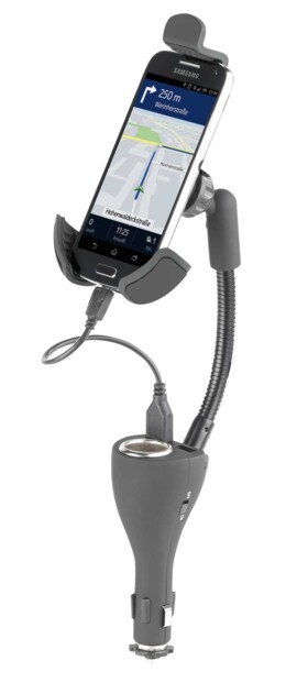 support téléphone 12v universel avec col de cygne et chargeur usb