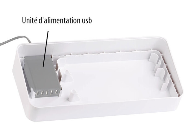 Support pour appareils mobiles avec emplacement batterie + Chargeur USB 5 ports