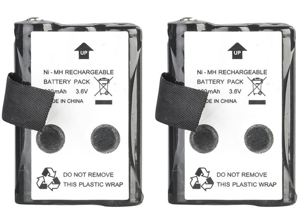 Deux batteries supplémentaires pour talkies-walkies WT-330 Simvalley Communications.