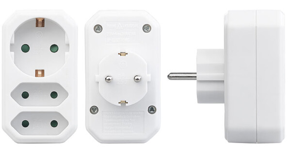 2 multiprises 3 prises / 230 V avec sécurité enfants intégrée