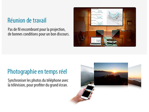 2 adaptateurs HDMI 4K avec Miracast, AirPlay, DLNA MMS-3000