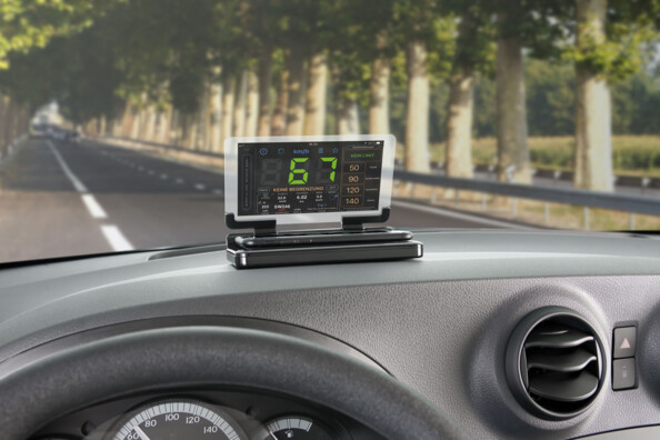 Afficheur tête haute compatible chargement Qi pour smartphones jusqu'à 5,5 ''