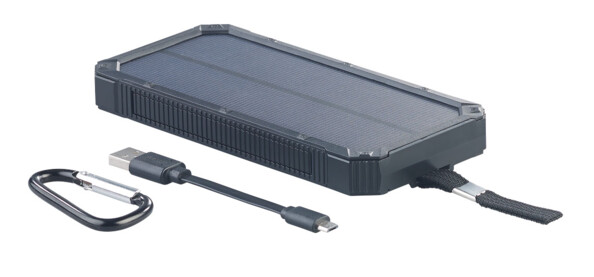 Batterie de secours solaire 12000 mAh avec 2 ports USB + mini lampe LED