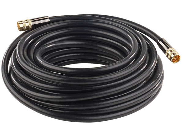 Cable antenne coaxial avec fiche f droit male male dorés haute performance auvisio 10m