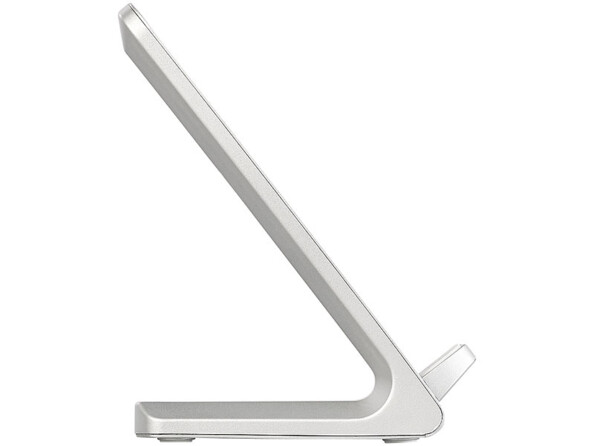 Chargeur rapide à induction 5 V / 10 W pour appareils compatibles Qi, coloris argenté