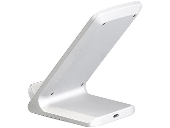 Chargeur rapide à induction 5 V / 10 W pour appareils compatibles Qi, coloris argenté