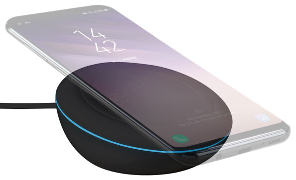 chargeur sans fil a induction avec mode charge rapide pour smartphone compatible qi iphone x galaxy s8