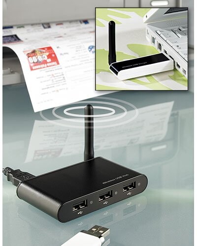Hub 4 ports USB2.0 sans fil + Dongle WUSB