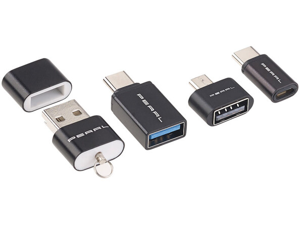 Lecteur de cartes MicroSD et adaptateurs OTG pour Micro-USB et USB-C