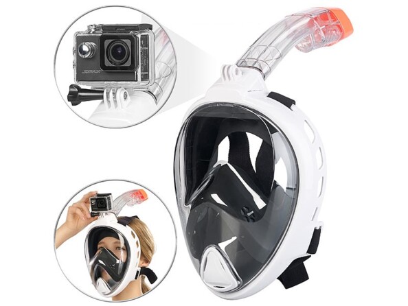 Masque de plongée et tuba avec caméra sport 4K pour filmer sous l'eau