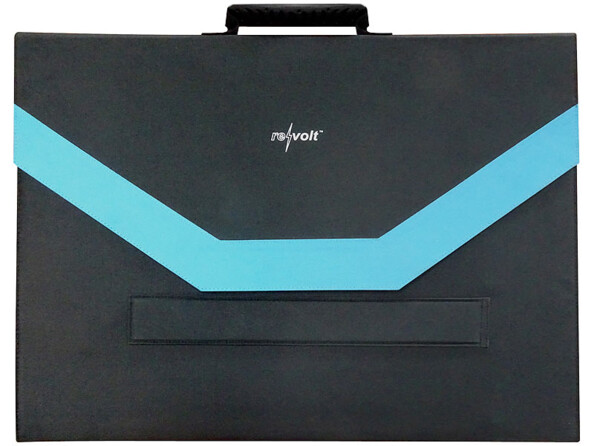 Un panneau solaire pliable de 200 W de la taille d'une mallette.