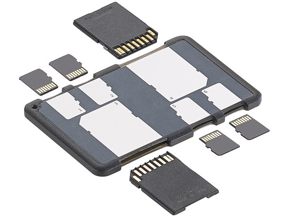 Porte-cartes mémoire 2 x SD et 4 x MicroSD