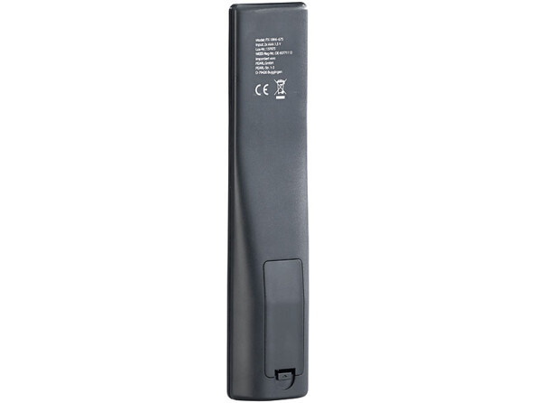 Télécommande TV 5 en 1. Alimentation : 2 piles AAA (non fournies)