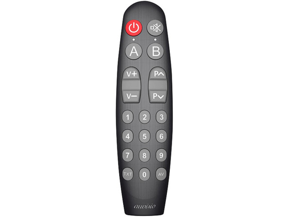 Télécommande ergonomique 5 en 1 pour contrôler jusqu'à 2 appareils.