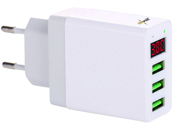 Chargeur secteur USB 3 ports USB vue de côté